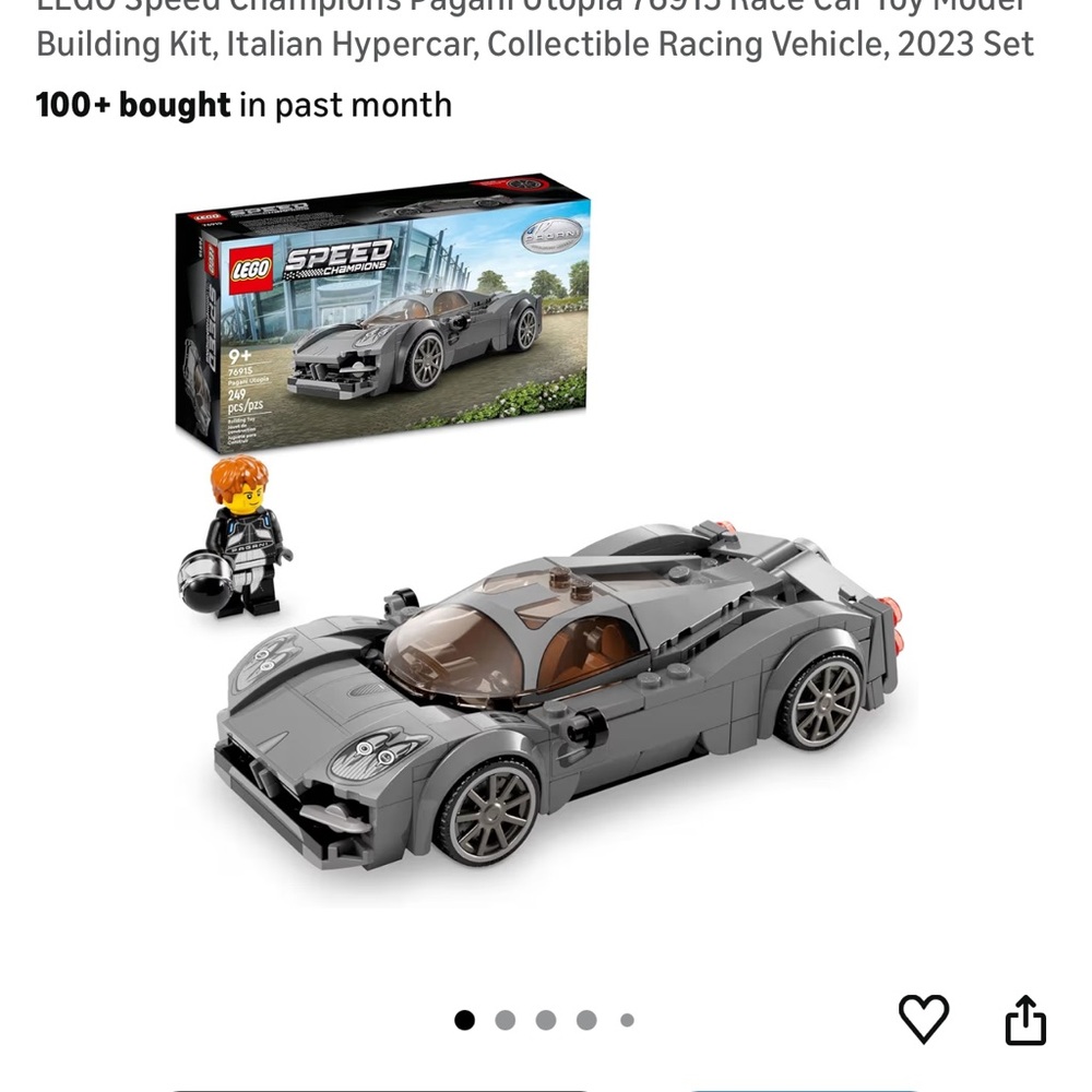 LEGO Speed Champions Gray and Black Hypercar Set